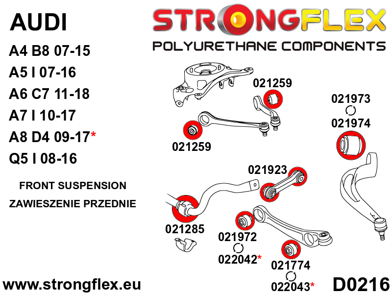 026264A: Full suspension  polyurethane bush kit SPORT