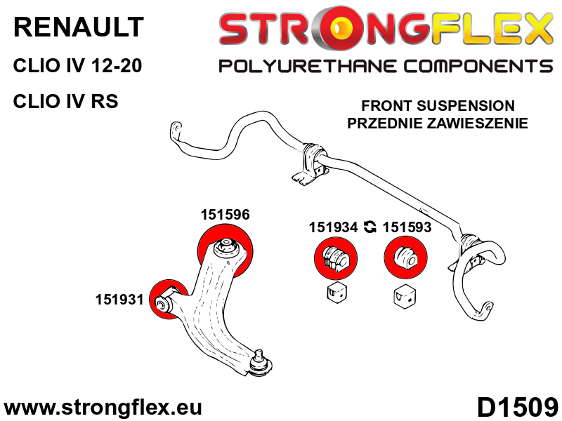 156085A: Front suspension bush kit SPORT