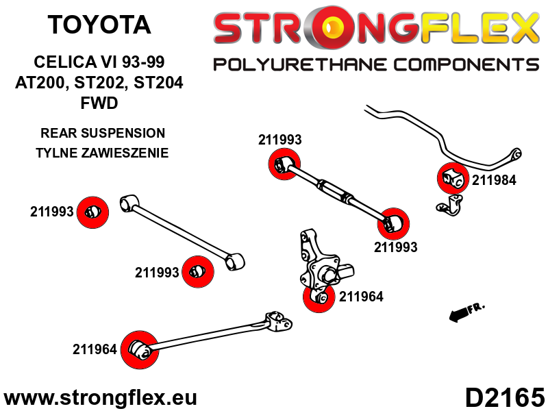 216277B: Rear suspension bush kit