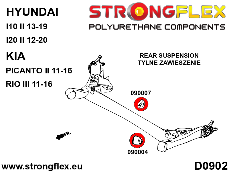 090007B: Rear anti roll bar bush in beam