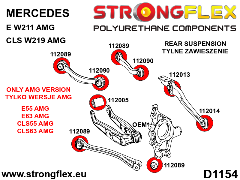 116283A: Rear suspension bush kit AMG SPORT