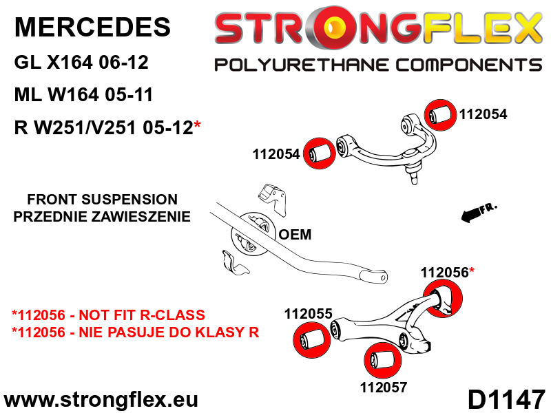 116286A: Front suspension bush kit SPORT