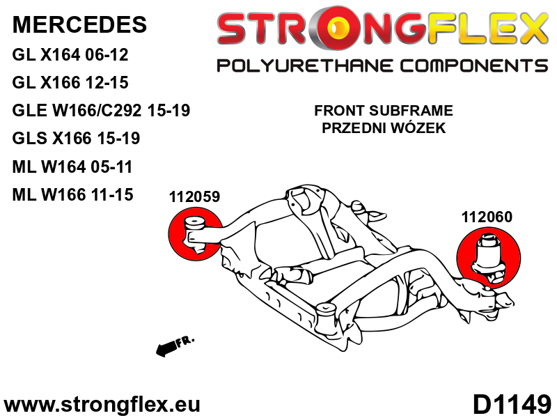 116287A: Front subframe bush kit SPORT