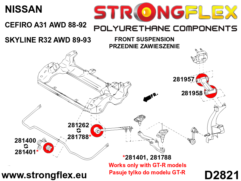 286210B: Front suspension bush kit