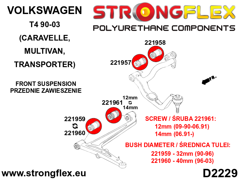 221959A: Front lower wishbone bush – front 32mm SPORT