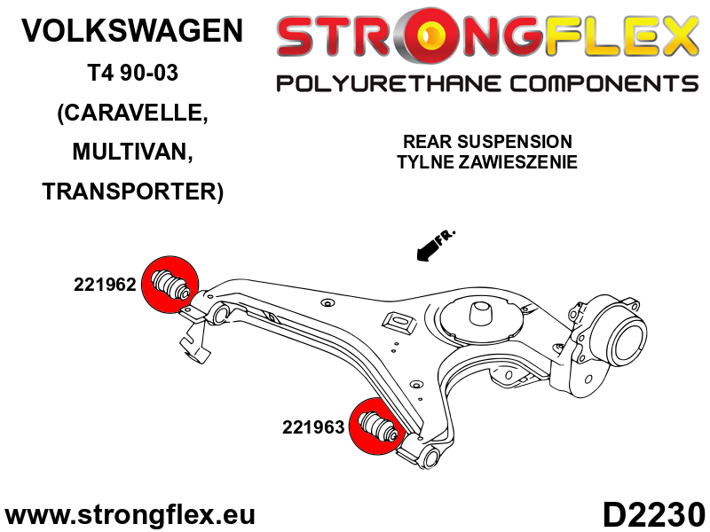 221962A: Rear control arm - inner bush SPORT