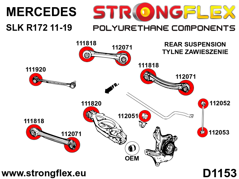 116292B: Rear suspension bush kit