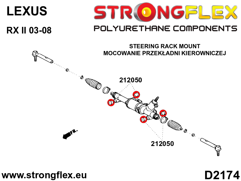 212050A: Steering rack bush SPORT