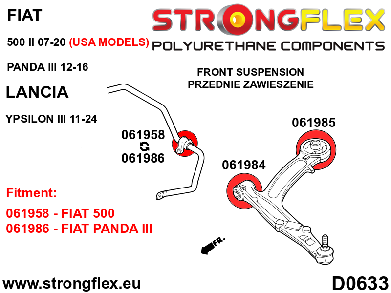 066081A: Front suspension bush kit SPORT