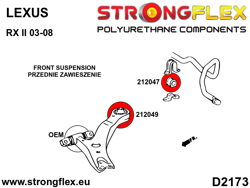 212047A: Front anti roll bar bush SPORT