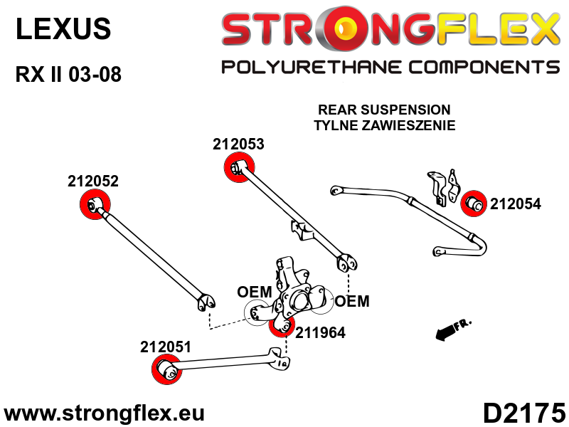 216286A: Rear suspension bush kit SPORT