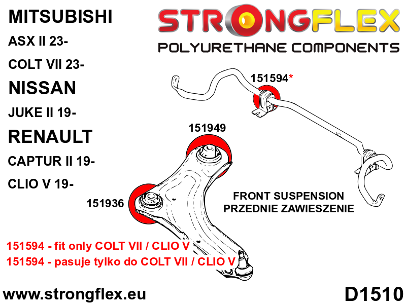 151949A: Front lower arm - rear bush SPORT