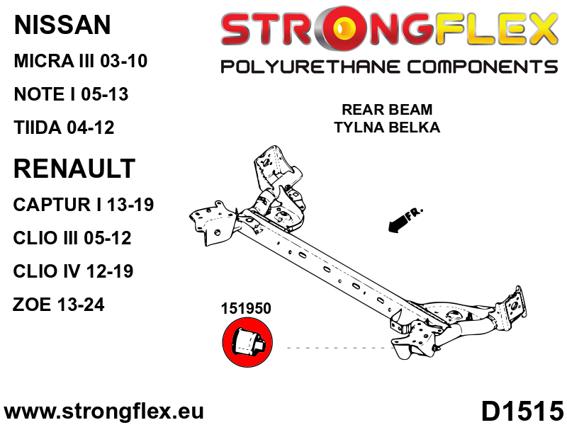 151950A: Rear beam bush SPORT