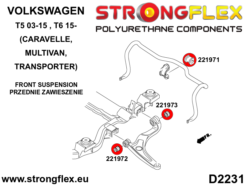 221972A: Front lower wishbone bush – front SPORT