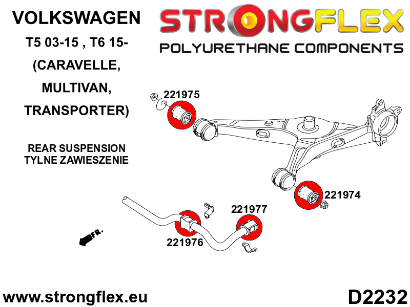 221976A: Rear anti roll bar inner bush SPORT