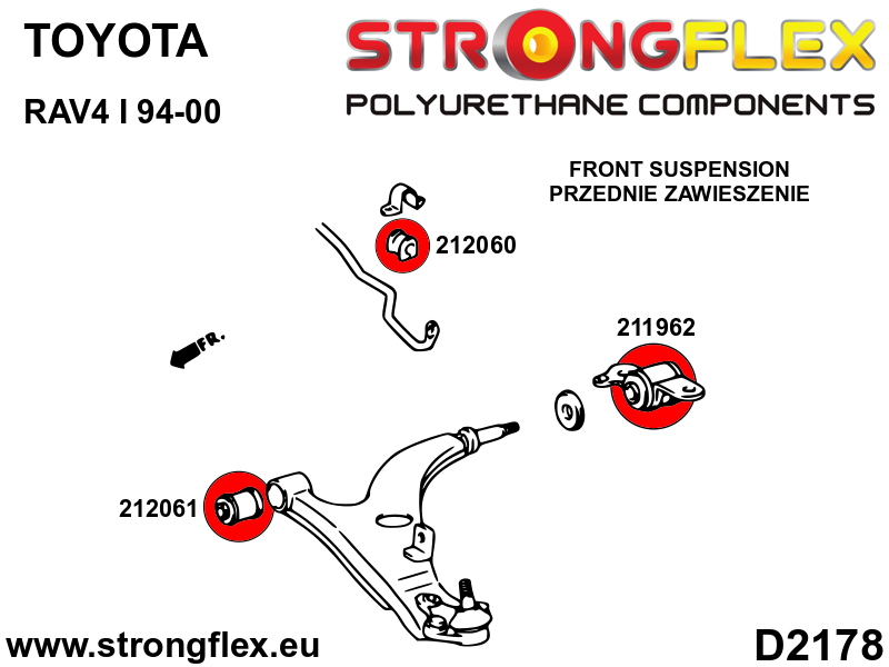 212060A: Front anti roll bar bush SPORT