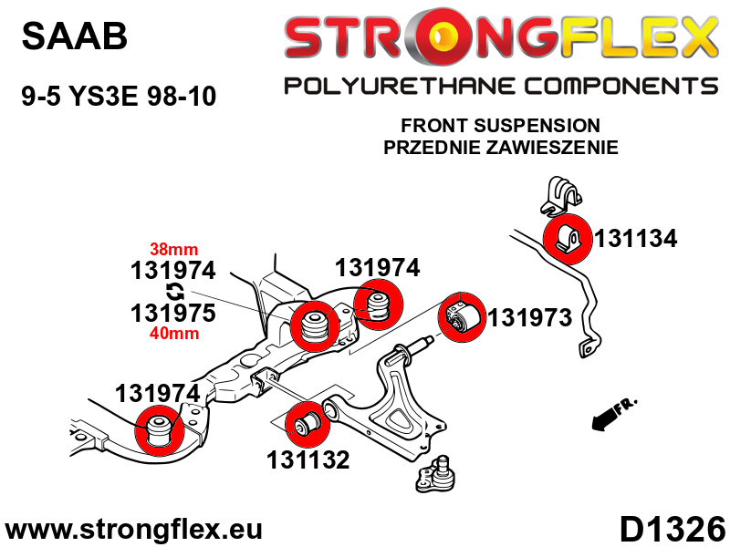 136233A: Full suspension polyurethane bush kit SPORT