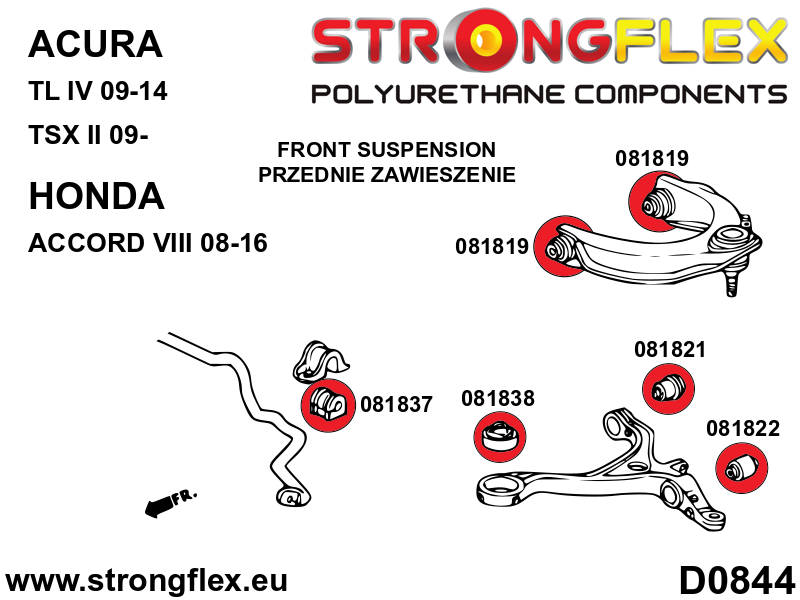 086238A: Front suspension bush kit SPORT