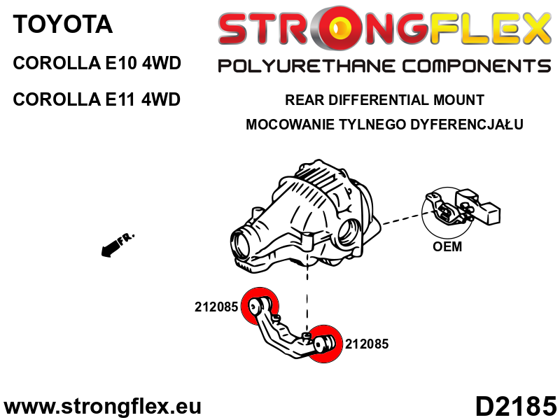 212085A: Rear differential support bush SPORT