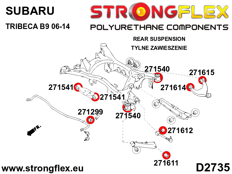 276246B: Rear subframe bush kit