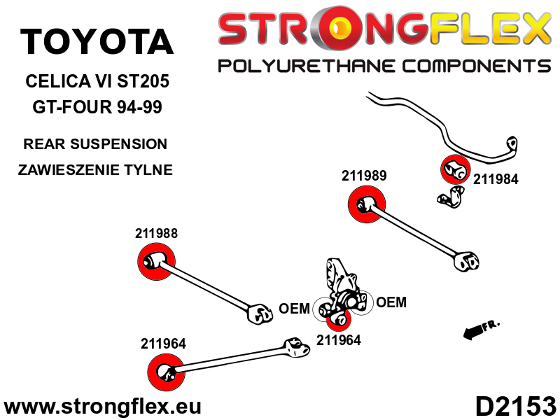 216279B: Rear suspension bush kit