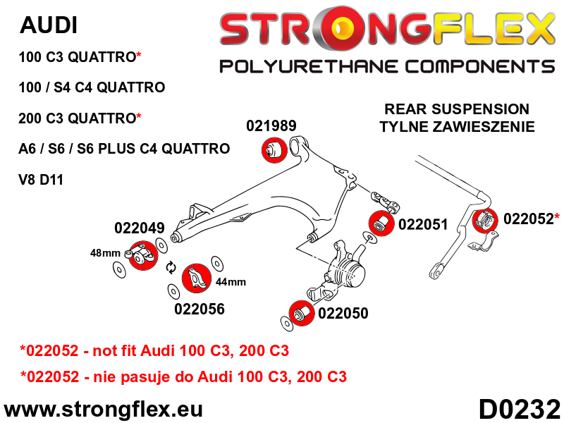 026276A: Suspension bush kit SPORT