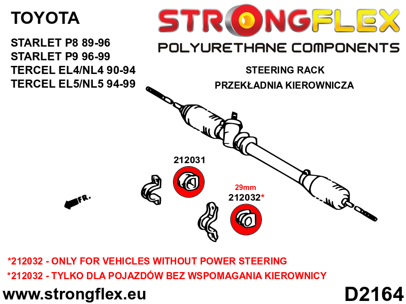 212031A: Steering rack bush SPORT