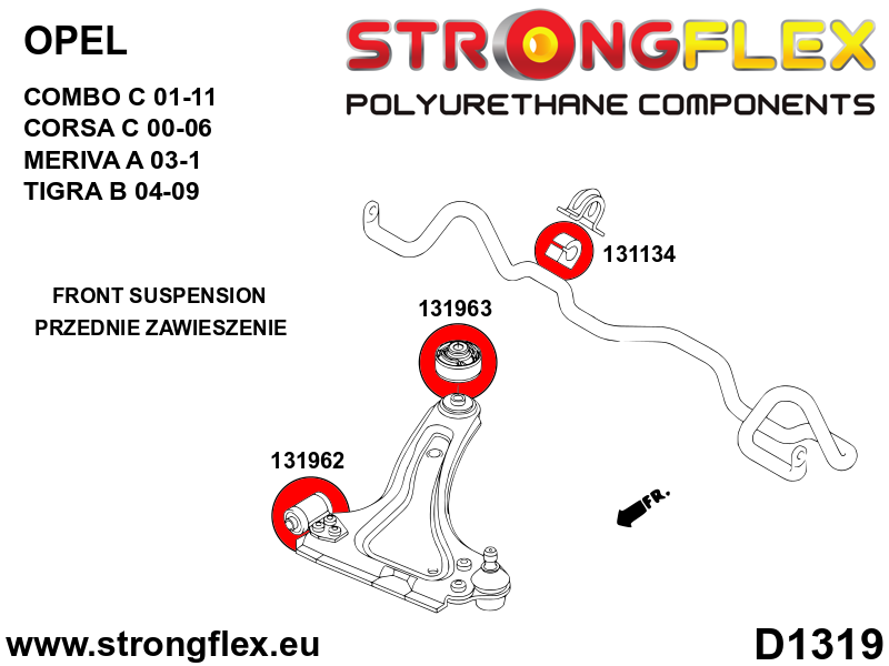 136225A: Front suspension bush kit SPORT