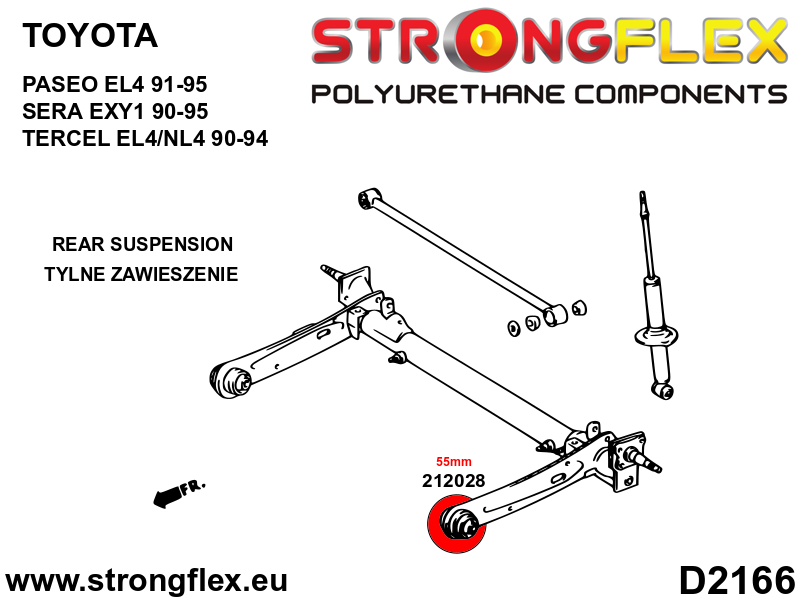 212028A: Rear beam bush 55mm SPORT