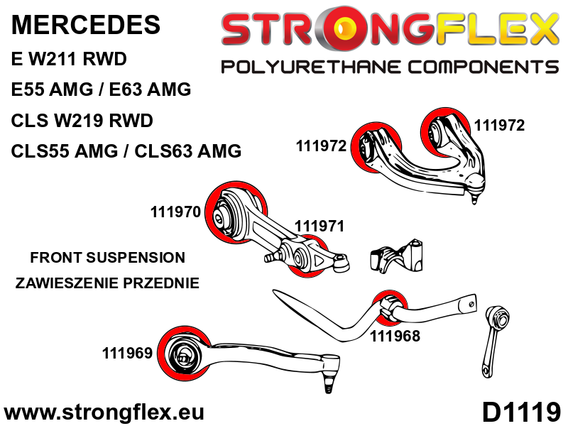 116284B: Full suspension polyurethane bush kit AMG