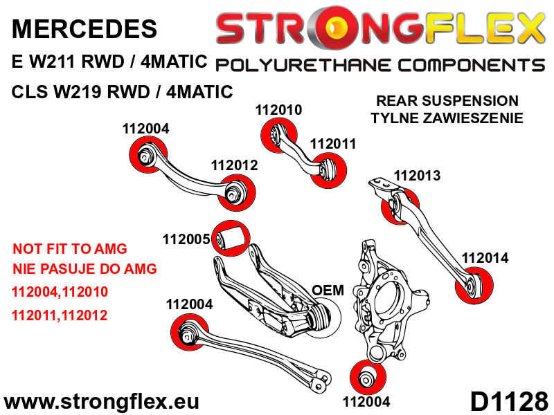 116285B: Full suspension polyurethane bush kit RWD