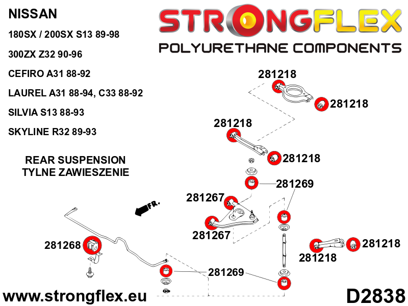 286216A: Full suspension bush kit R32 AWD SPORT