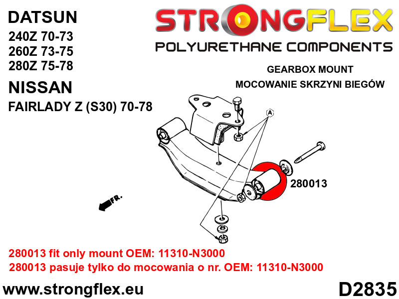 280013A: Gearbox mount bush SPORT