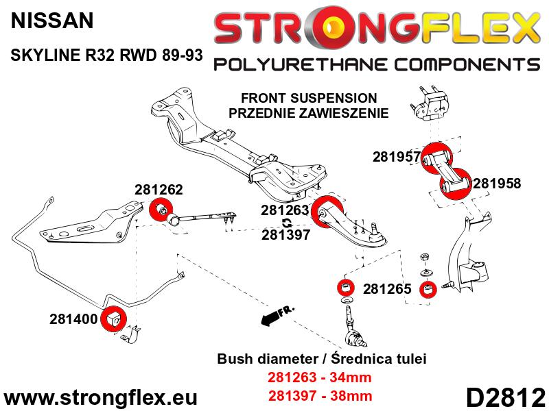 286209B: Front suspension bush kit