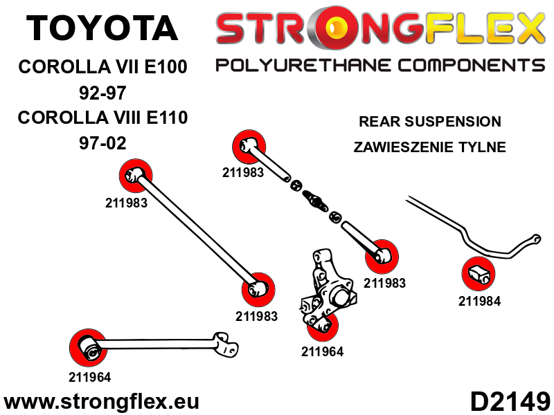 216285A: Full suspension bush kit SPORT