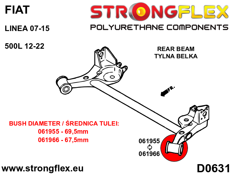 066078A: Front suspension and ream beam bush kit SPORT