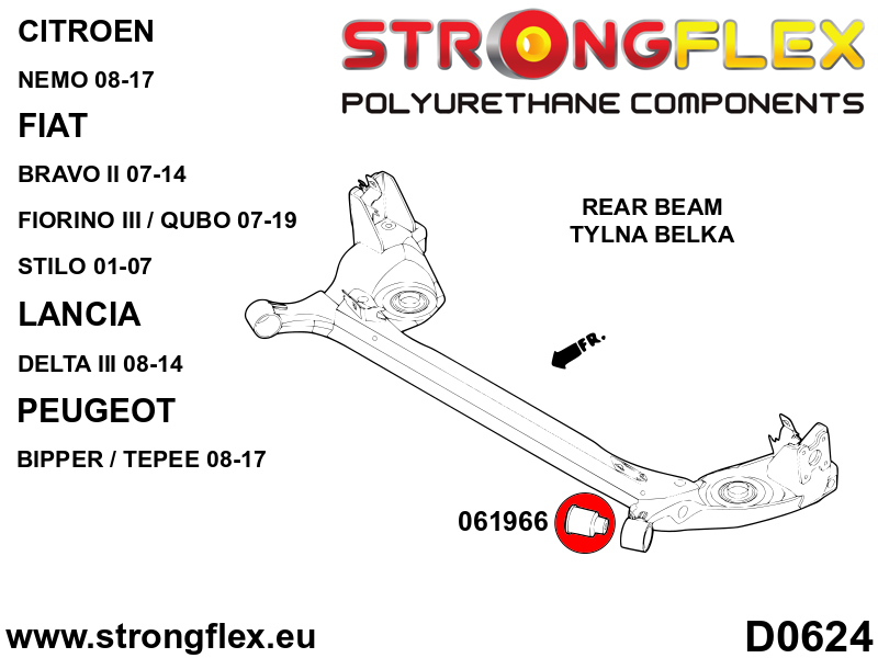 066078B: Front suspension and ream beam bush kit