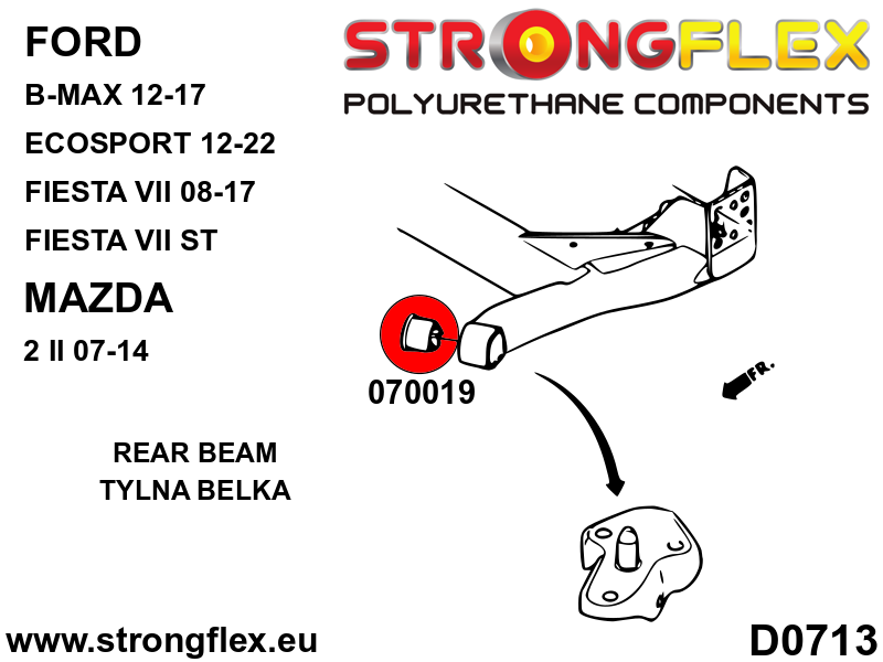 076165B: Front suspension and ream beam bush kit