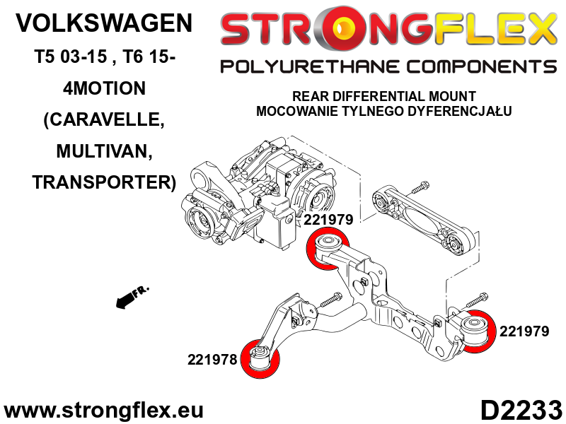 221979A: Rear differential mounting bush 4Motion – rear SPORT