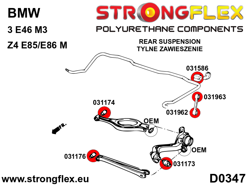 031176A: Rear control arm lower inner SPORT