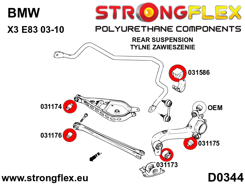 031176A: Rear control arm lower inner SPORT