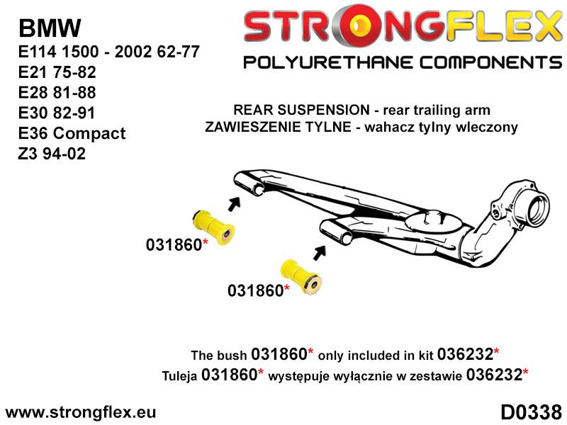 036126A: Rear suspension bush kit SPORT