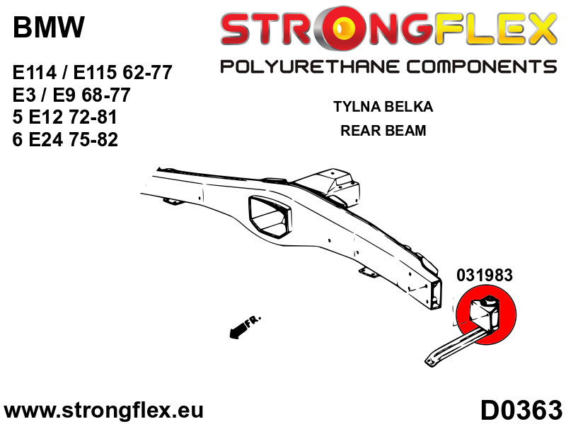 036126A: Rear suspension bush kit SPORT