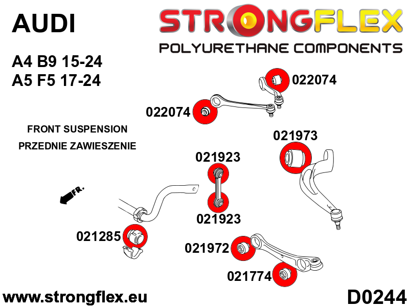 026282A: Front suspension bush kit SPORT