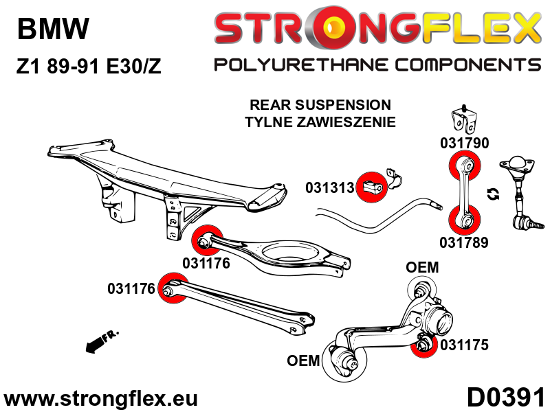 031176A: Rear control arm lower inner SPORT