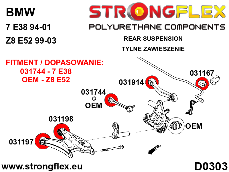 036132A: Full suspension polyurethane bush kit SPORT