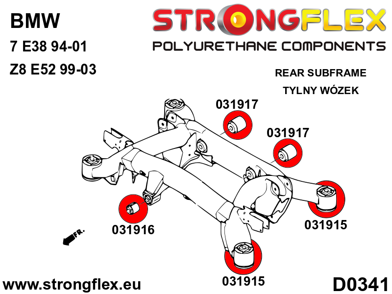 036132B: Full suspension polyurethane bush kit