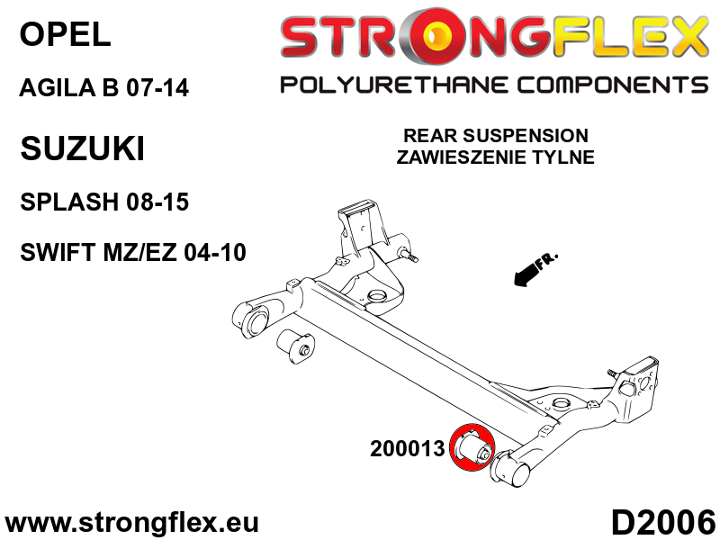 206168A: Front suspension and ream beam bush kit SPORT