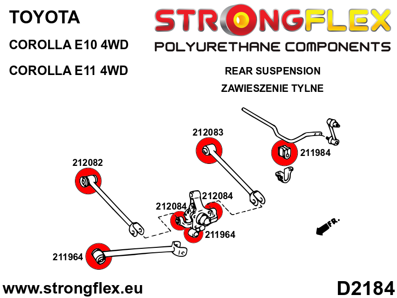 216292B: Rear suspension bush kit