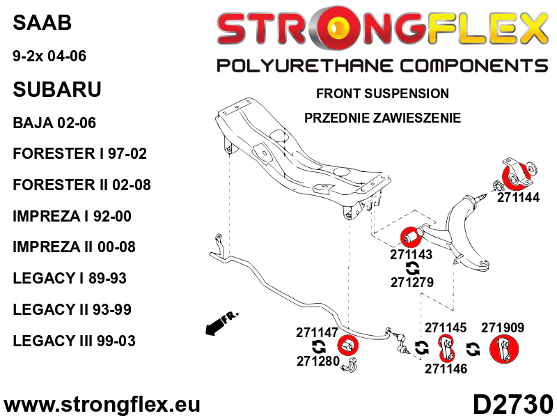 276249A: Full suspension polyurethane bush kit SPORT